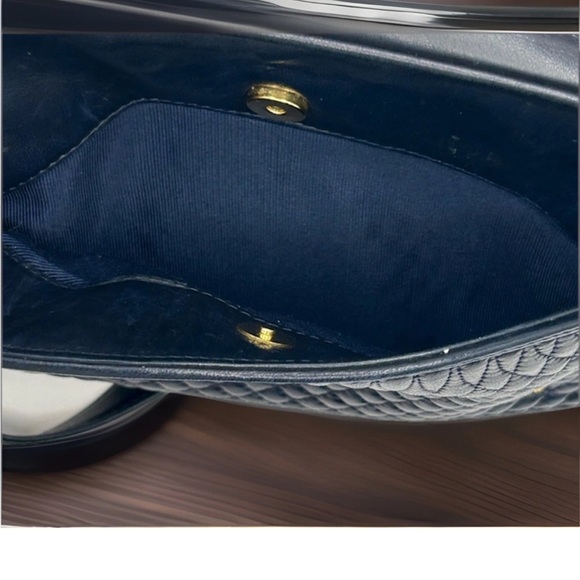 Vintage Navy Bally Quilted Crossbody Bag - Picture 3 of 8